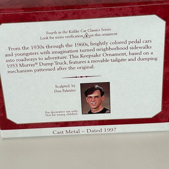 Hallmark keepsake ornament kiddie car classics murray dump truck yellow New - Picture 4 of 5